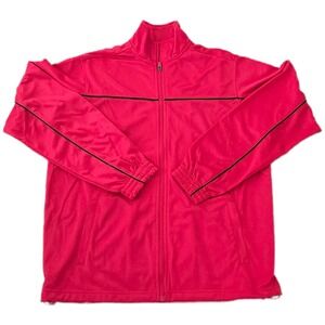 Choice Apparel Track Jacket Full Zip Dark Red Black Athletic Men's Med Polyester